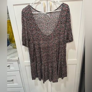 Kimchi Blue Black Floral Tunic Dress